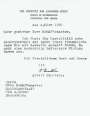 Brief von Albert Einstein